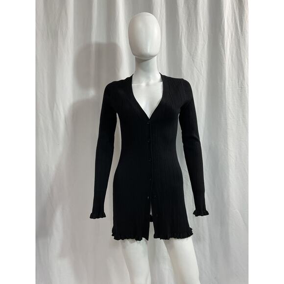 Tularosa 'Variegated' Black Rib Cardi Size S - Picture 2 of 5